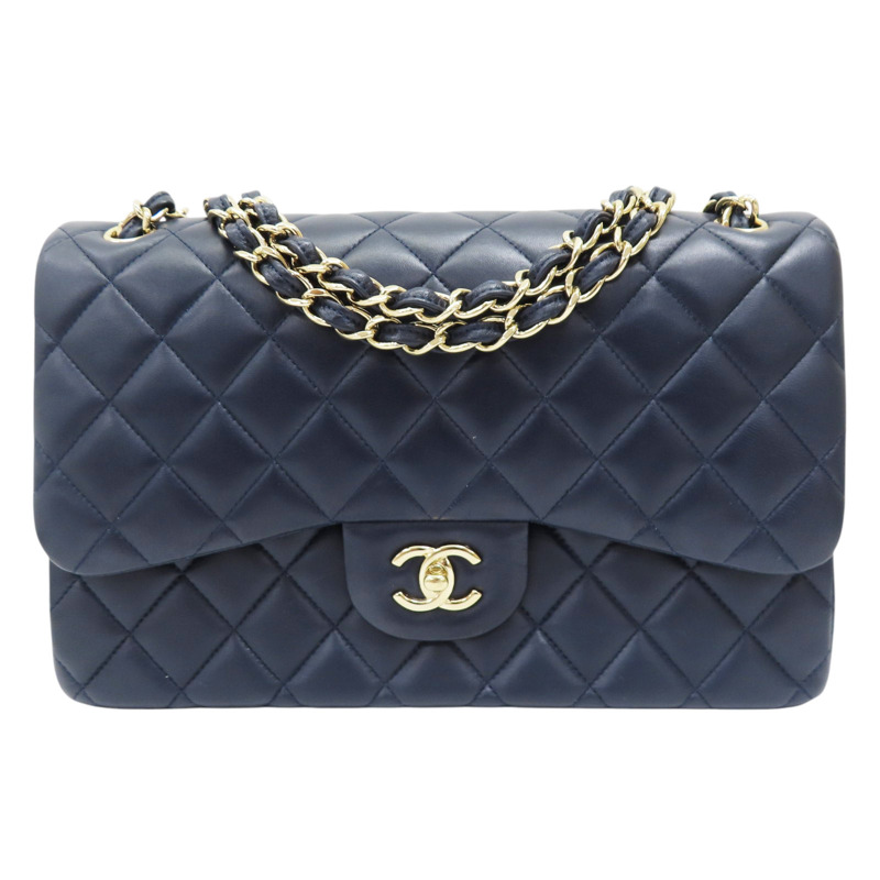 藍色 羊皮 Jambo 鍊帶 肩背包 金扣 (no card) A58600-0