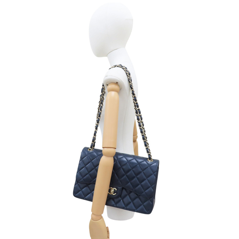 藍色 羊皮 Jambo 鍊帶 肩背包 金扣 (no card) A58600-8