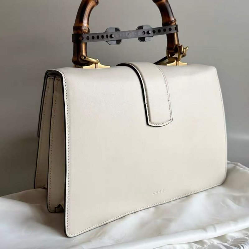 gucci 紅白藍拚色竹節手柄中號風琴包 27*18*13cm。配件塵袋-6