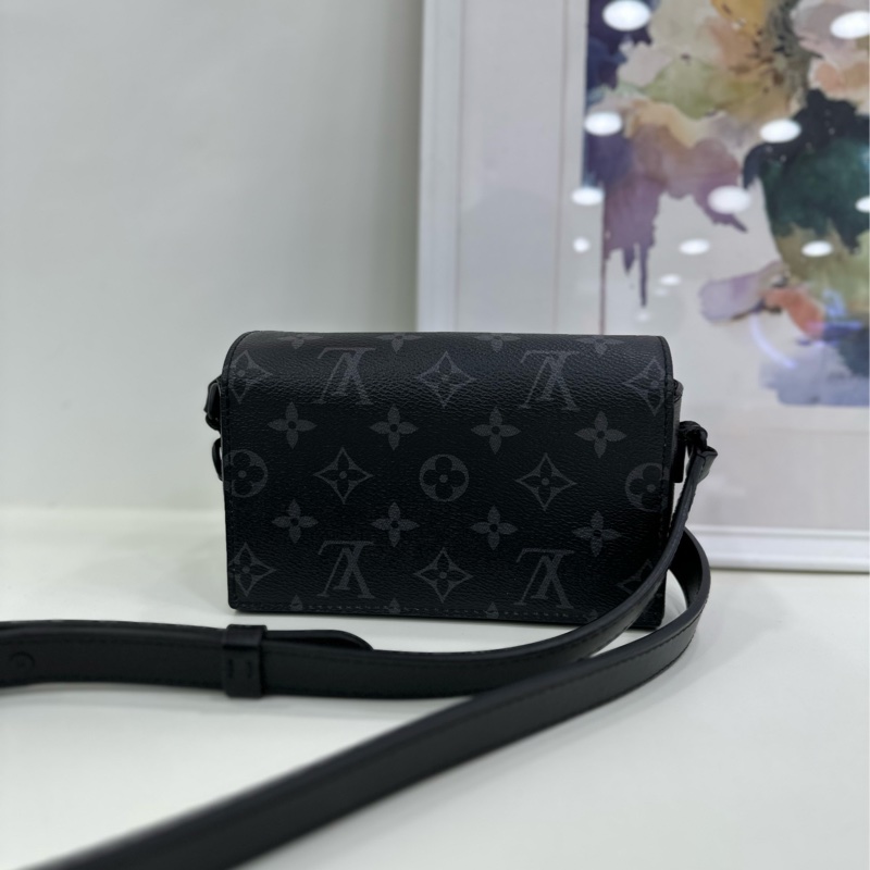 LV/Louis Vuitton Steamer黑武士盒子包 經典老花配黑色鏈條芯片 尺寸18×11×6.5cm,黑色老花印花搭配黑色鏈條設計,復古鎖扣,單肩斜挎-2