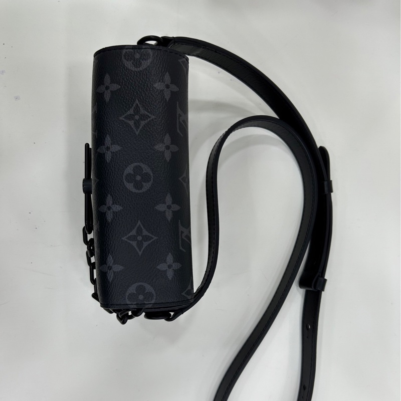 LV/Louis Vuitton Steamer黑武士盒子包 經典老花配黑色鏈條芯片 尺寸18×11×6.5cm,黑色老花印花搭配黑色鏈條設計,復古鎖扣,單肩斜挎-6
