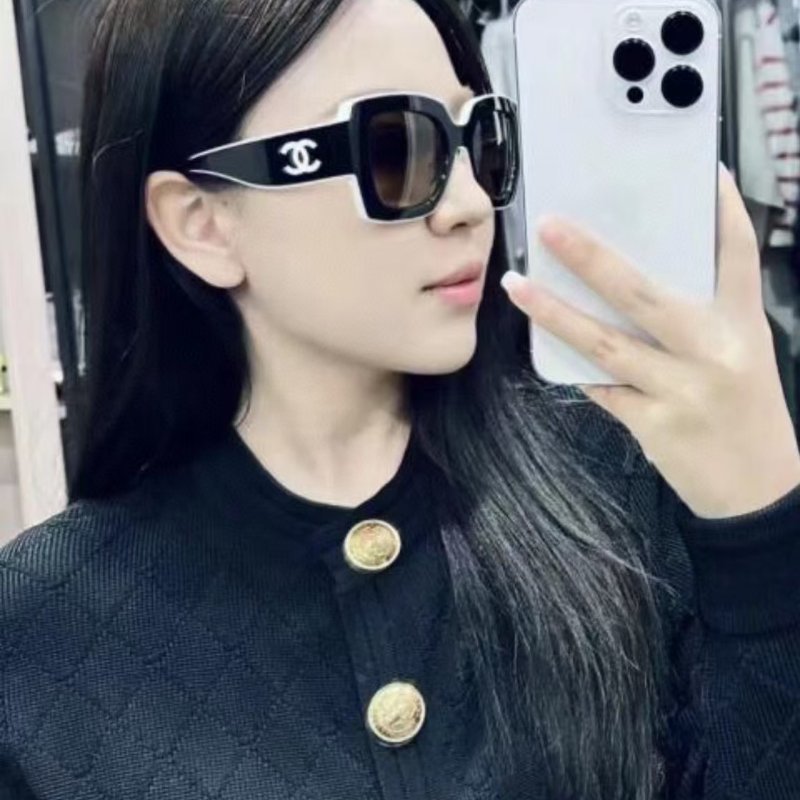 Chanel🔥6059 辛芷蕾同款 方框熊貓 太陽眼鏡 全新全配-1