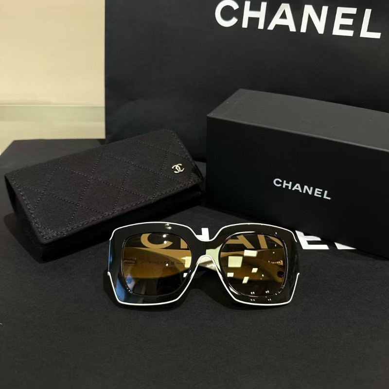 Chanel🔥6059 辛芷蕾同款 方框熊貓 太陽眼鏡 全新全配-2