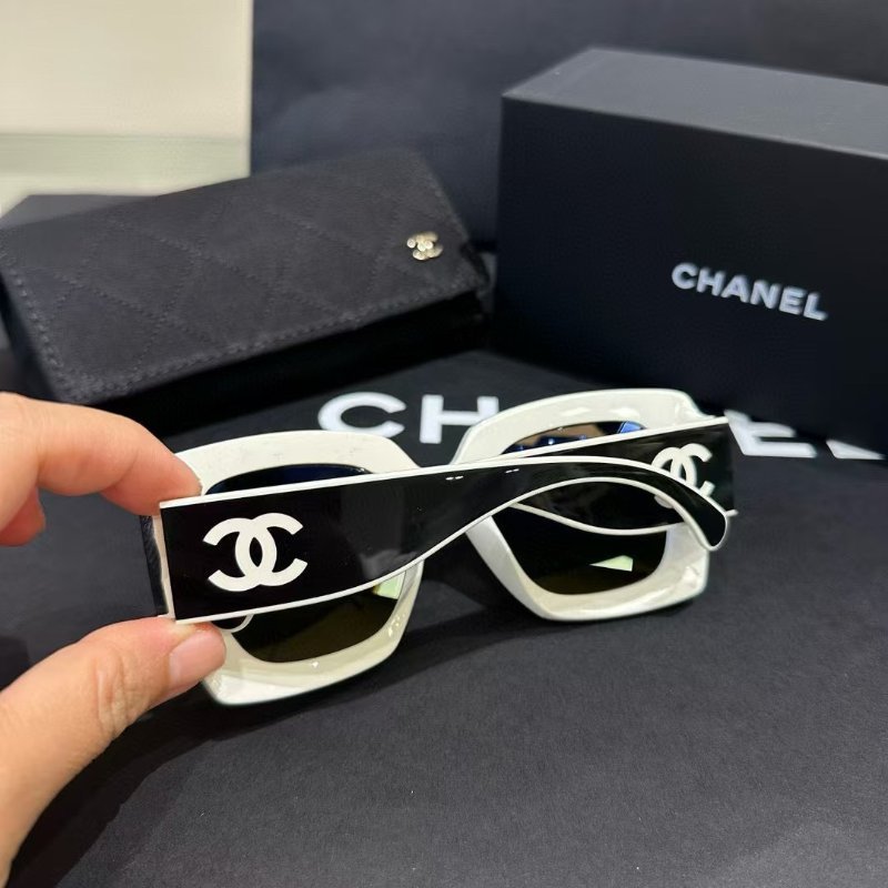 Chanel🔥6059 辛芷蕾同款 方框熊貓 太陽眼鏡 全新全配-4