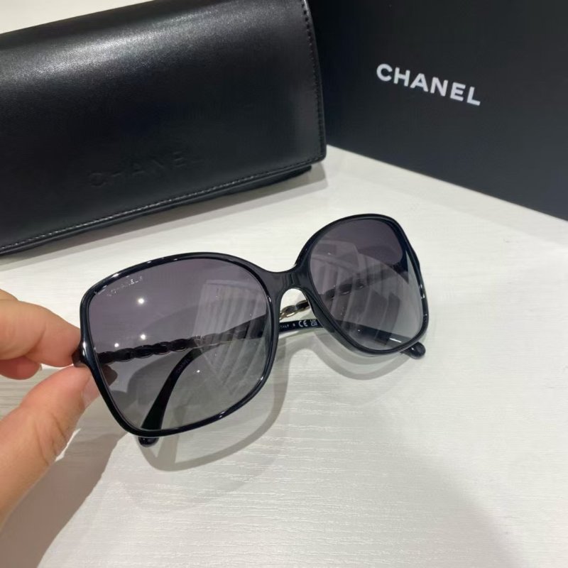 ✨Chanel 皮穿鍊太陽眼鏡 全新全配-2