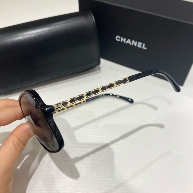 ✨Chanel 皮穿鍊太陽眼鏡 全新全配-3
