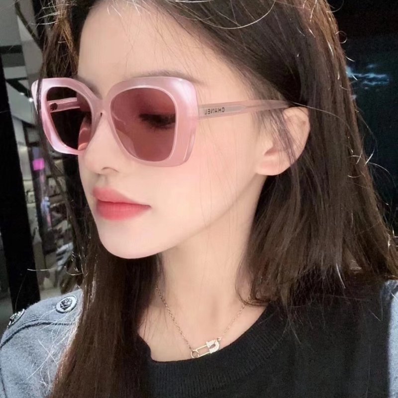 ✨Chanel 粉色貓眼太陽眼鏡 全新全配-0
