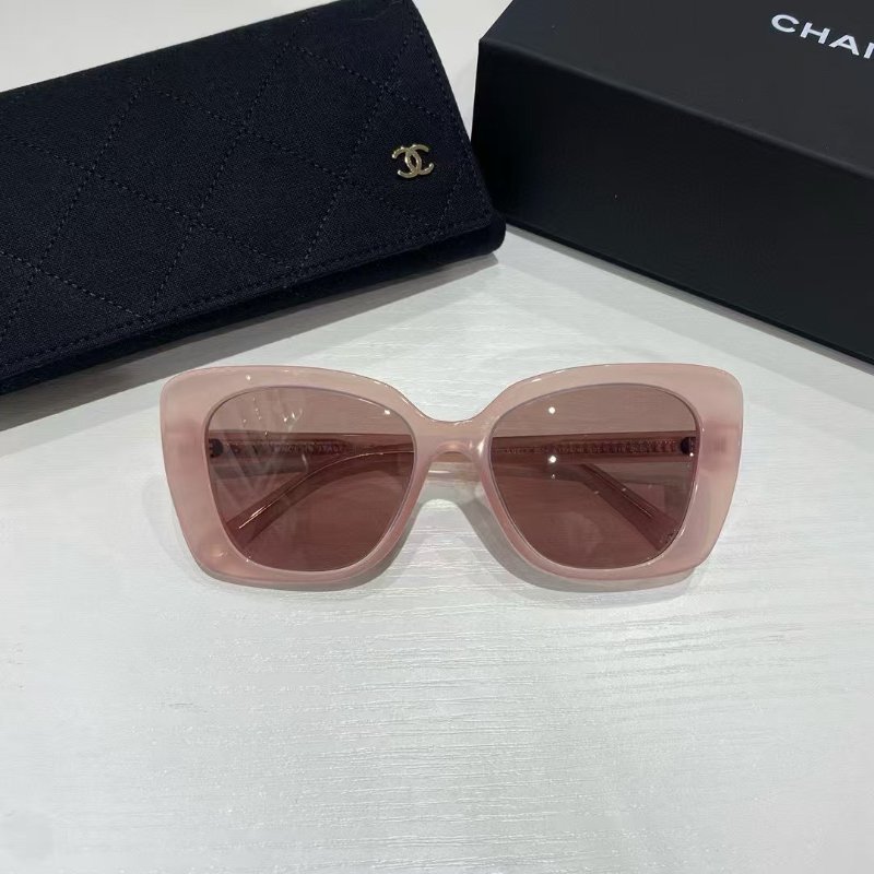 ✨Chanel 粉色貓眼太陽眼鏡 全新全配-1