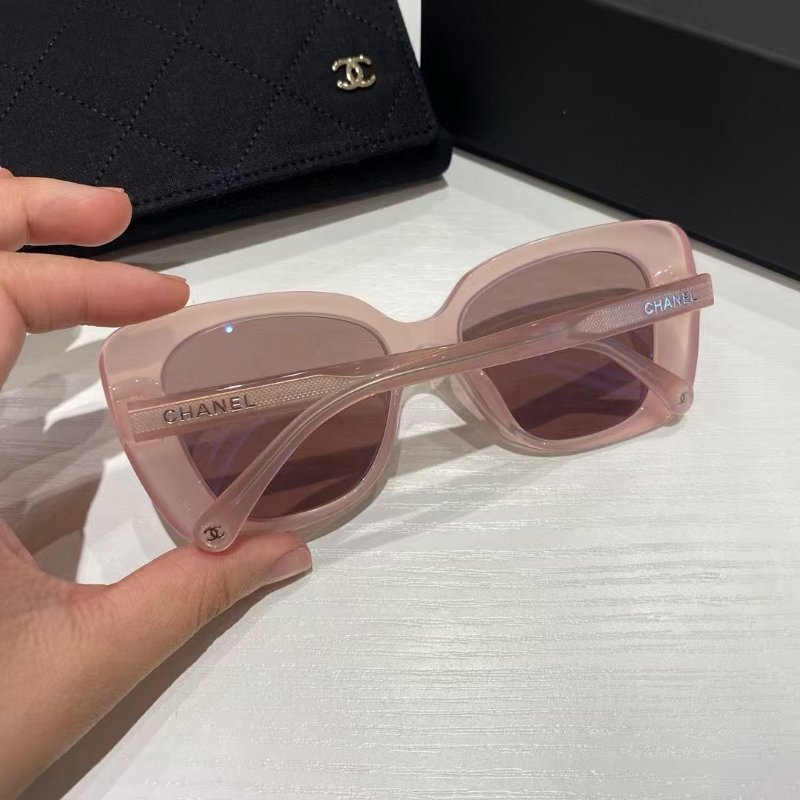 ✨Chanel 粉色貓眼太陽眼鏡 全新全配-3