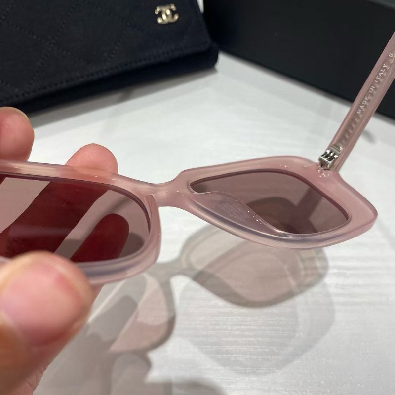 ✨Chanel 粉色貓眼太陽眼鏡 全新全配-5