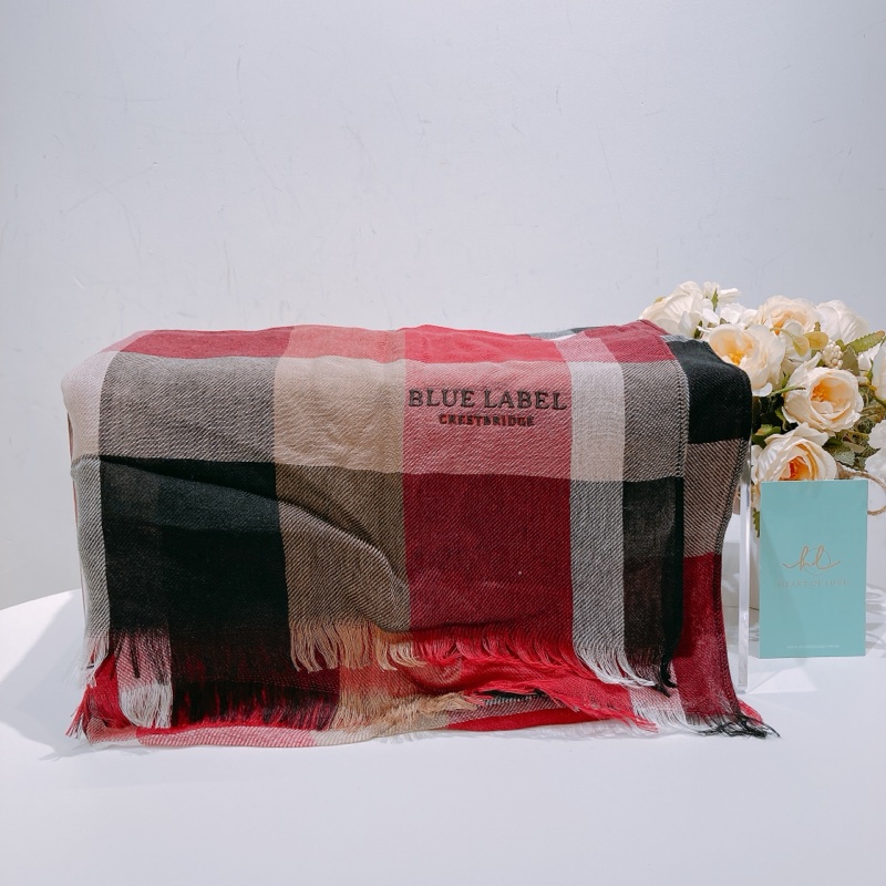 TW4421 BURBERRY 博柏利經典格仔紋純絲質頸巾BLUE LABEL SCARF-0