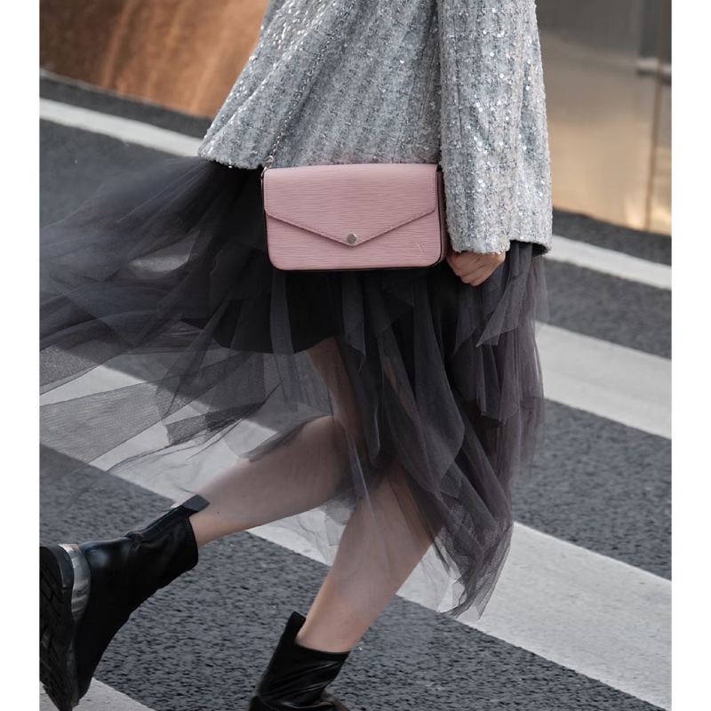 「JL精品代購」95新 LV 粉色水波紋 三合一-1