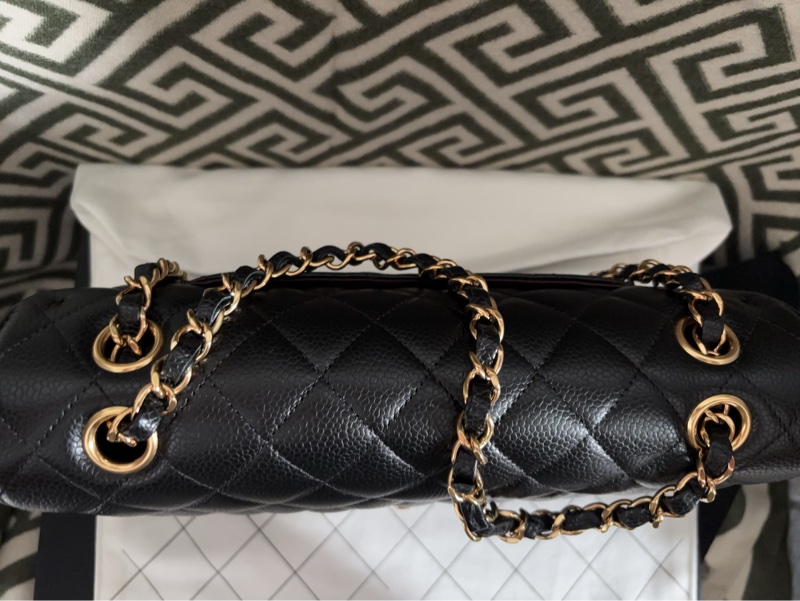 9成新 Chanel cf 25 值得收藏-黑金荔枝牛皮 金扣 - 台灣購入-13