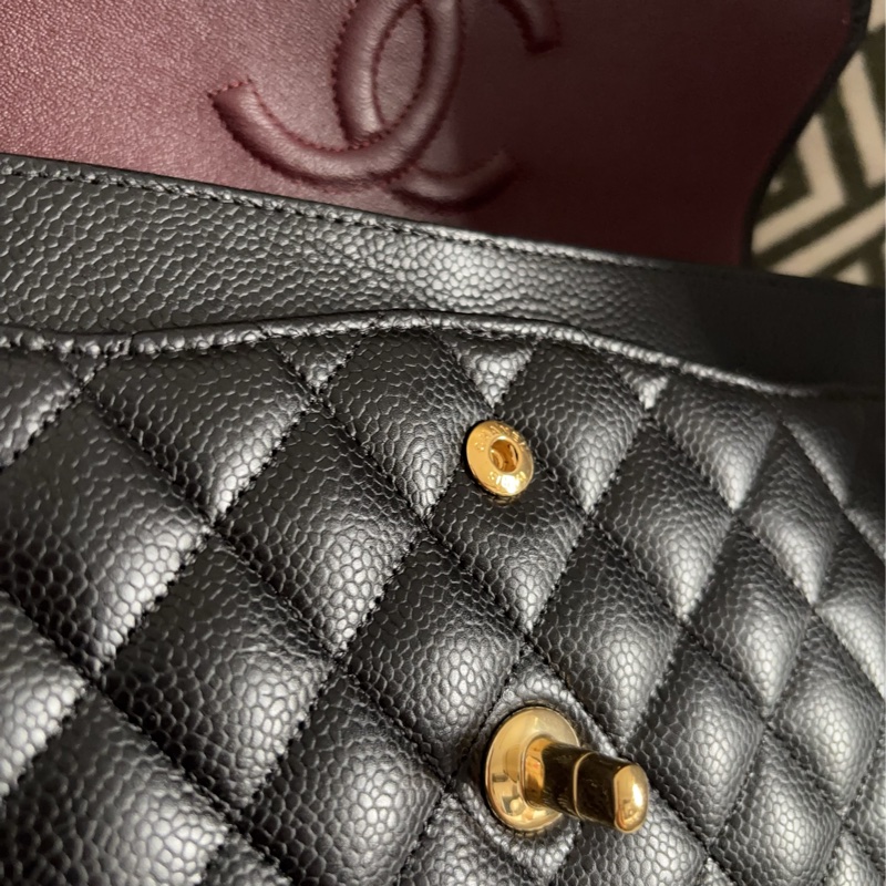 9成新 Chanel cf 25 值得收藏-黑金荔枝牛皮 金扣 - 台灣購入-22