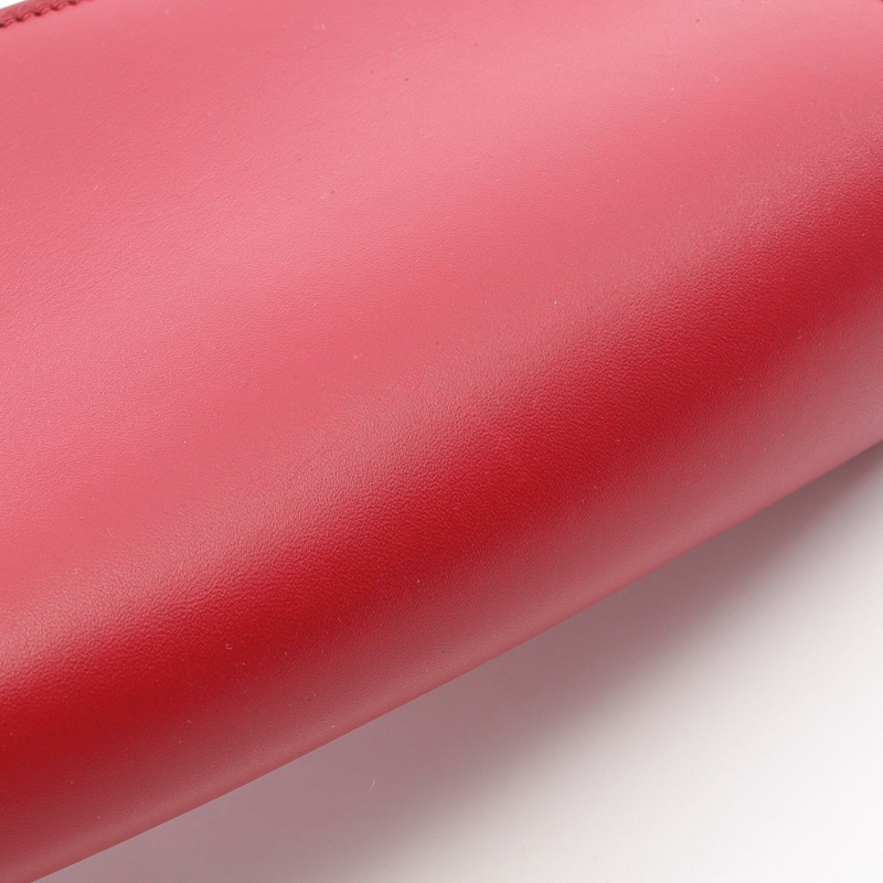 CELINE Cuir Triomphe 單肩包 皮革 紅色 二手 女款 GHW-7