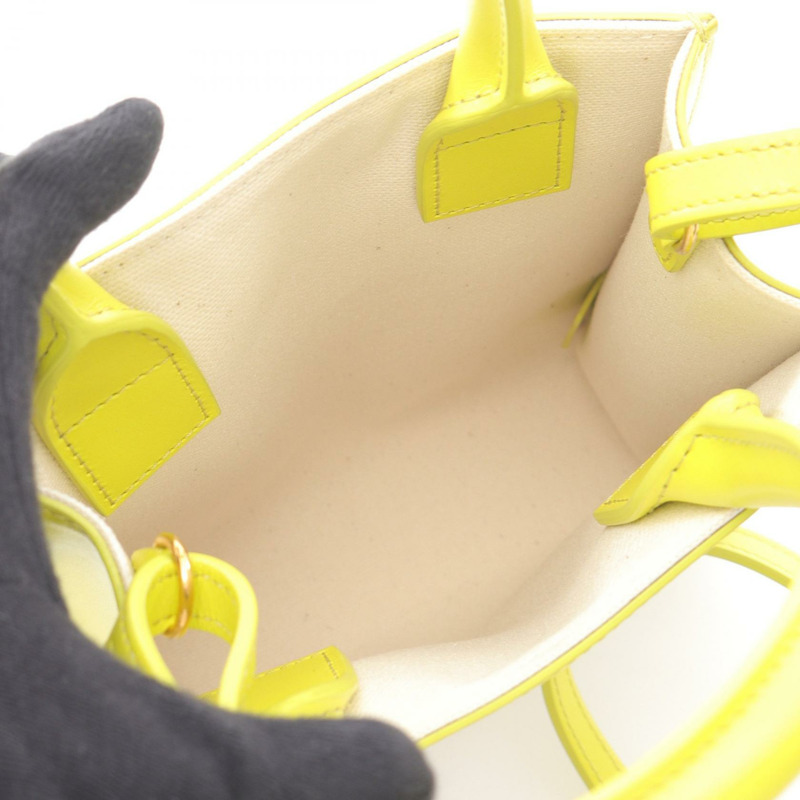 CELINE 迷你垂直翻蓋兩用單肩背包 193302 帆布皮革 米色-2