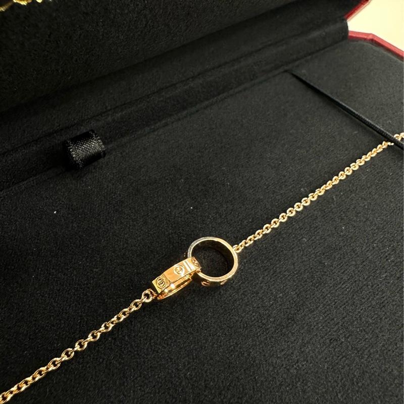 Cartier 卡地亞love 18k玫瑰金雙環手鍊 24年12月閒置新-1