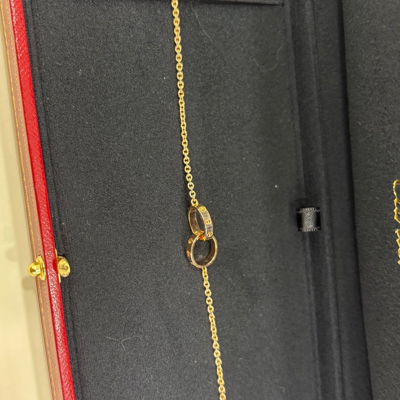 Cartier 卡地亞love 18k玫瑰金雙環手鍊 24年12月閒置新-2