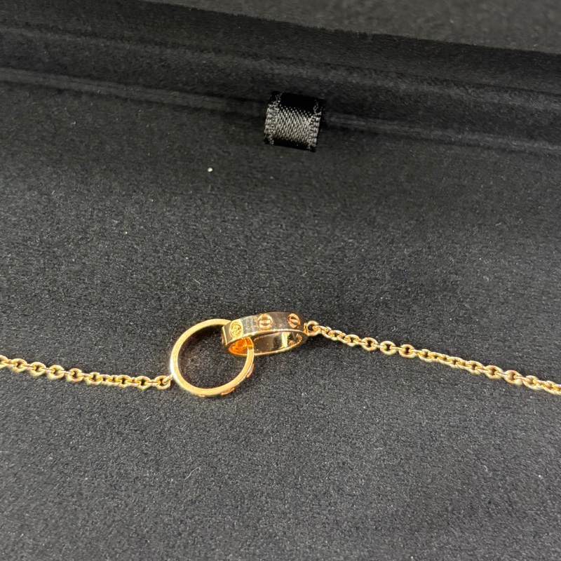 Cartier 卡地亞love 18k玫瑰金雙環手鍊 24年12月閒置新-3