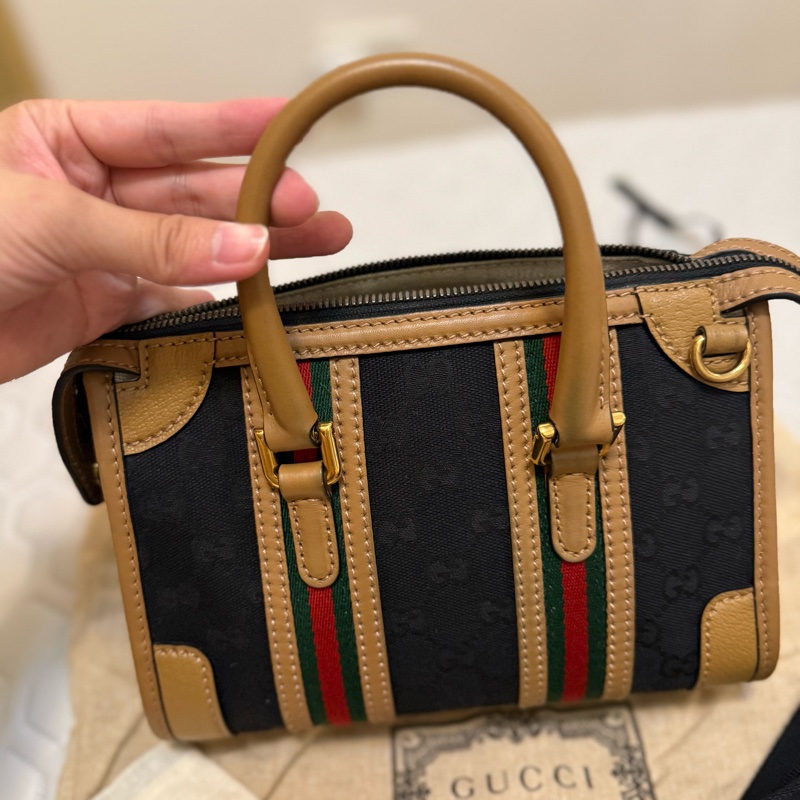 Gucci復古波士頓包(可手提可肩背)-6