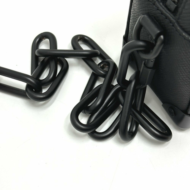 LOUIS VUITTON M30351 Taiga Mini Soft Trunk 皮革單肩包,男士,黑色-7