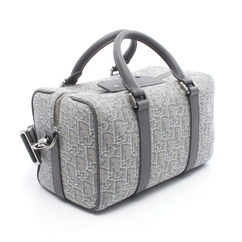 Christian Dior LINGOT 26 Oblique 2Way 肩背包 帆布 皮革 灰色-1