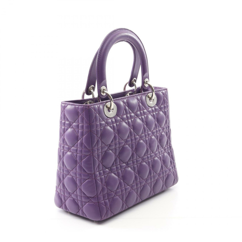 Christian Dior LADY DIOR Cannage 肩背包 CAL44551 皮革 紫色 二手-1