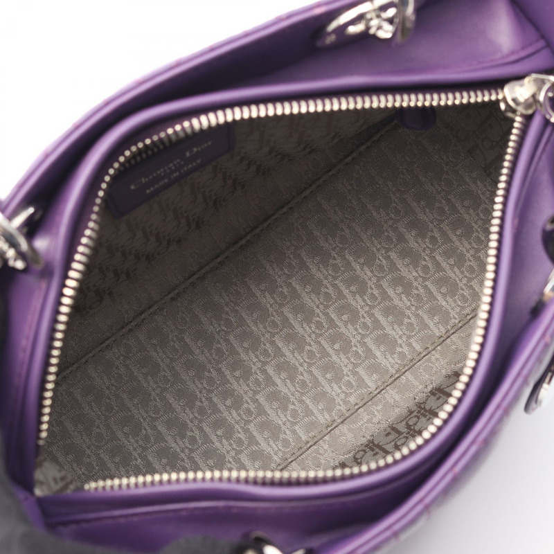 Christian Dior LADY DIOR Cannage 肩背包 CAL44551 皮革 紫色 二手-2