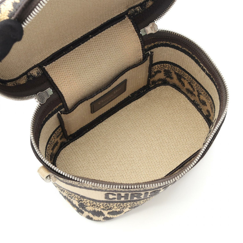 克里斯汀迪奧 DIORTRAVEL 小號化妝包 2 用單肩包 帆布 米色 二手-2