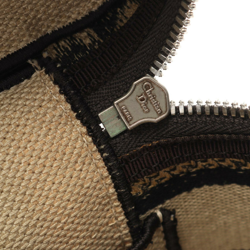 克里斯汀迪奧 DIORTRAVEL 小號化妝包 2 用單肩包 帆布 米色 二手-4