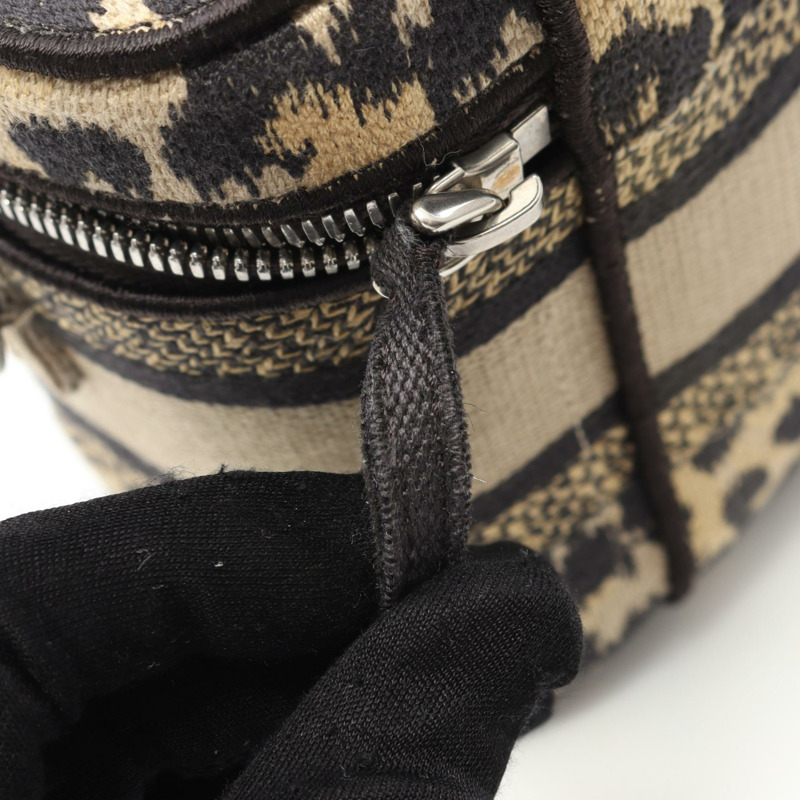 克里斯汀迪奧 DIORTRAVEL 小號化妝包 2 用單肩包 帆布 米色 二手-7