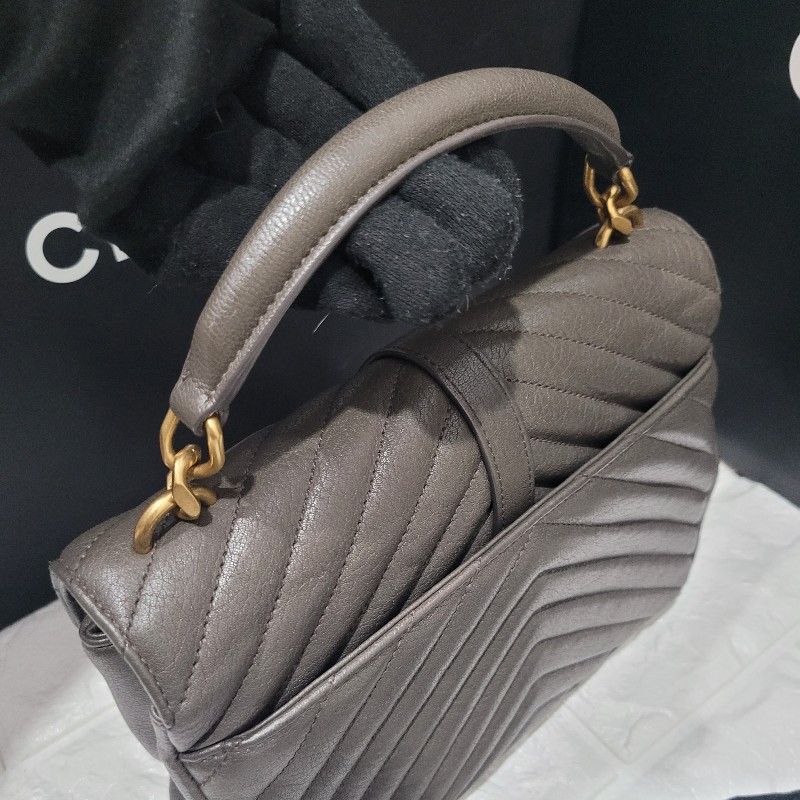 YSL經典郵差包/學院包/
象灰金扣-27