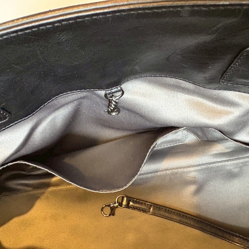 Chanel 黑色小牛皮大雙C但手提橫托特包-16