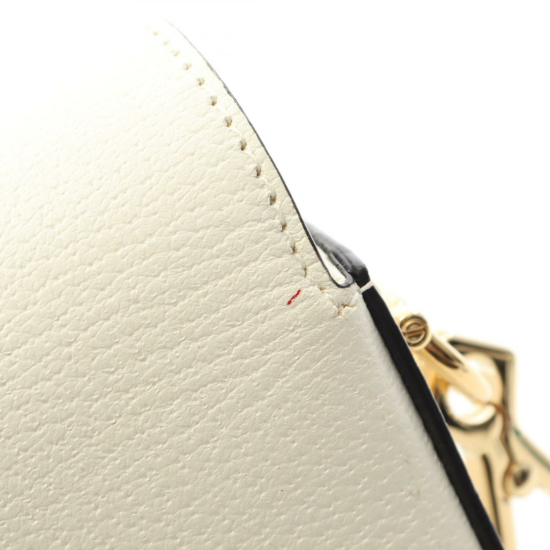 GUCCI × adidas Horsebit 1955 單肩包 658574 皮革 白色 黑色 二手 女款-6