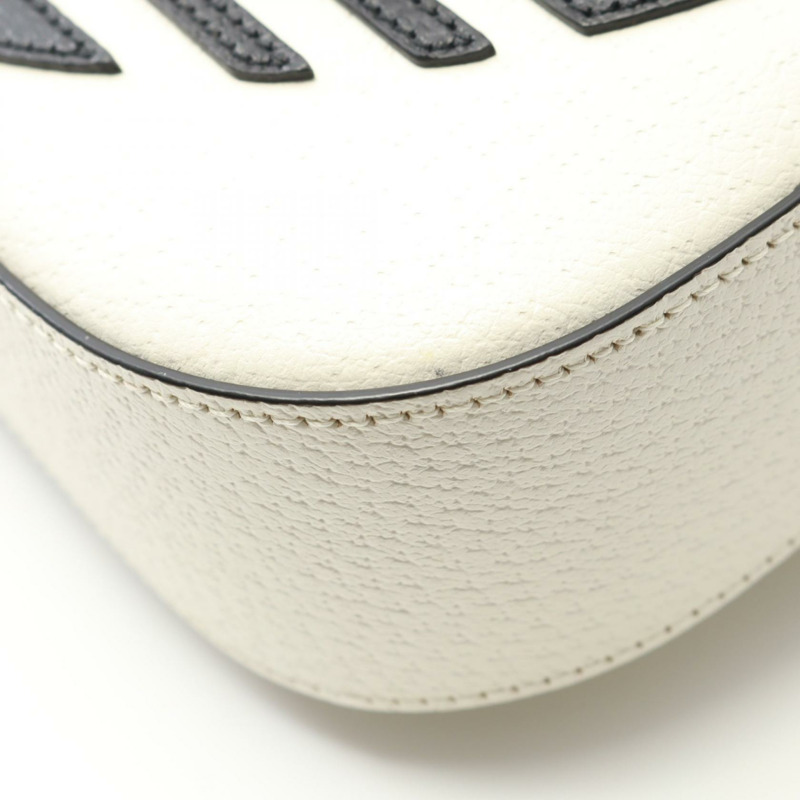 GUCCI × adidas Horsebit 1955 單肩包 658574 皮革 白色 黑色 二手 女款-8