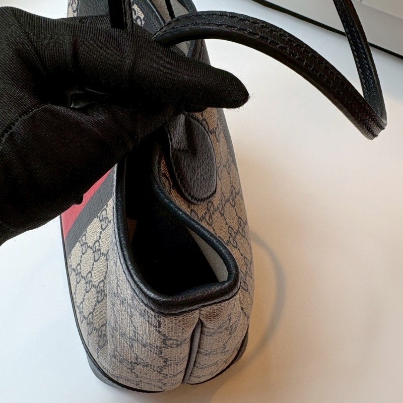 Gucci 藍紅藍PVC GG印花托特包-13