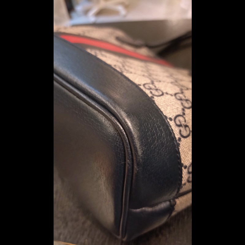 Gucci 藍紅藍PVC GG印花托特包-23