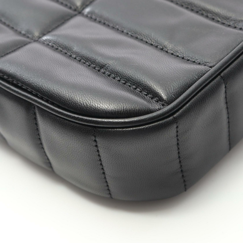 CELINE 單色鏈條單肩包 11127 皮革黑色二手女款-6