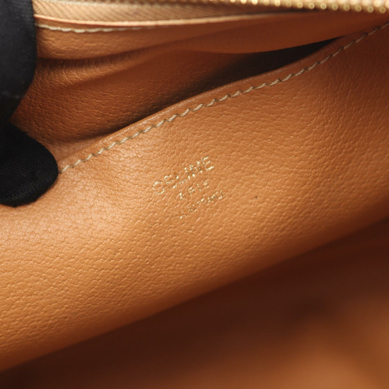 CELINE Macadam 肩斜背包,帆布皮革,棕色,二手女款-3