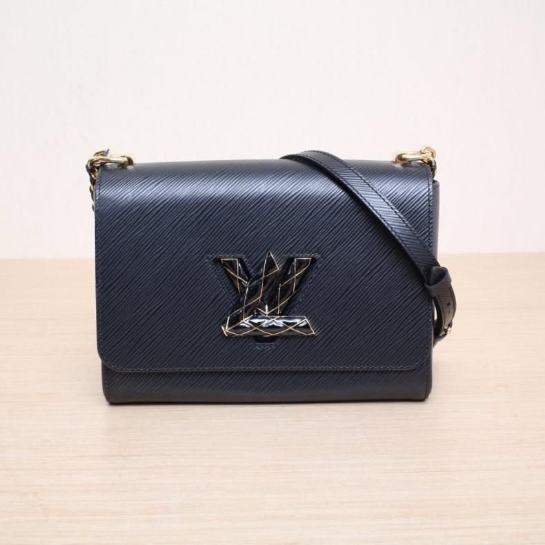 LOUIS VUITTON(路易威登) TWIST 中號 23 黑色 EPI水波紋牛皮 金扣 晶片-0