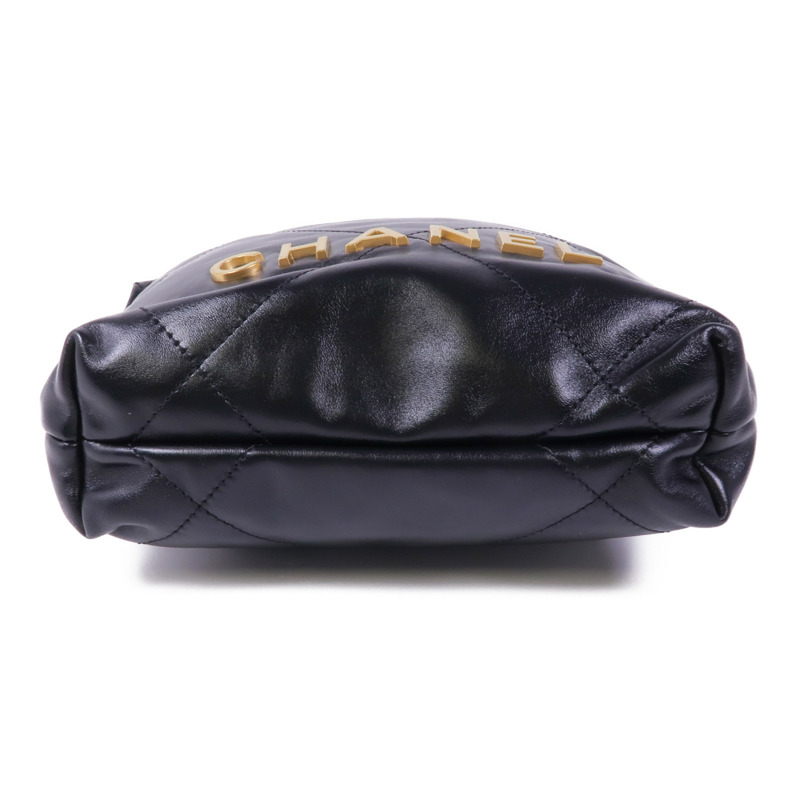 CHANEL 牛皮皮革Chanel 22 Mini金扣鏈帶手挽肩背兩用袋-3