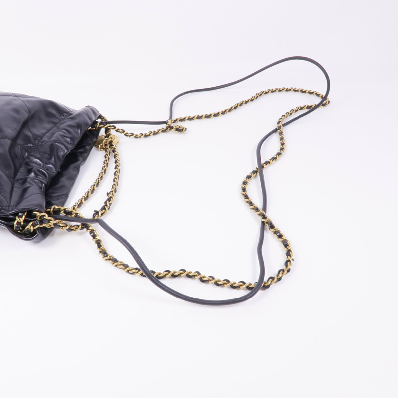 CHANEL 牛皮皮革Chanel 22 Mini金扣鏈帶手挽肩背兩用袋-4