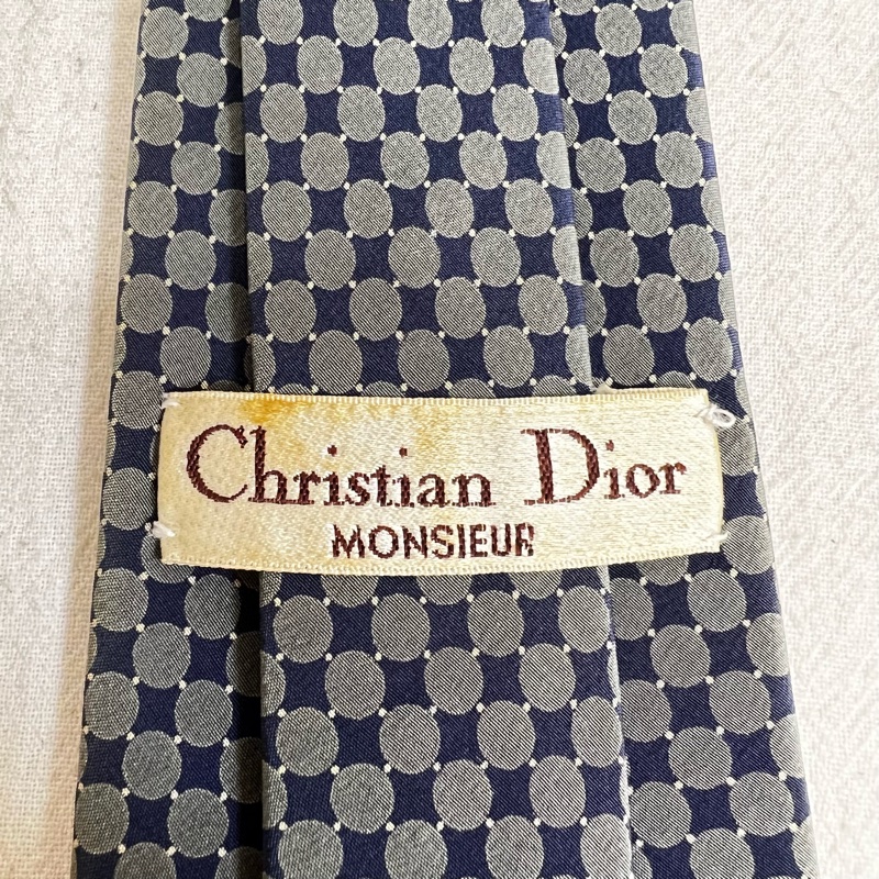 Dior 藍圓點領帶（中古）-1