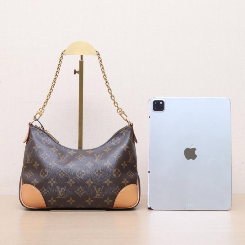 LOUIS VUITTON(路易威登) BOULOGNE 牛角包 可拆卸肩帶 老花 PVC 晶片-2