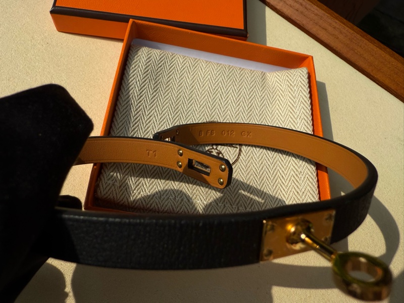 全新HERMES黑色mini Kelly Double Tour 手環金釦 雙圈手環swift T1-4