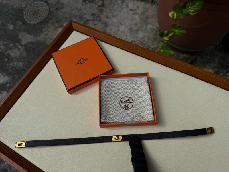 全新HERMES黑色mini Kelly Double Tour 手環金釦 雙圈手環swift T1-5