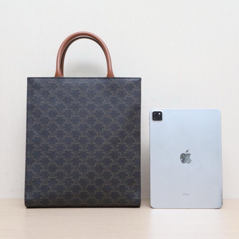 CELINE(思琳) Cabas 豎款手袋 小號 凱旋門印花 褐色 人造革-2