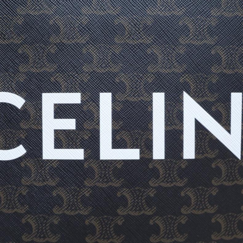 CELINE(思琳) Cabas 豎款手袋 小號 凱旋門印花 褐色 人造革-5