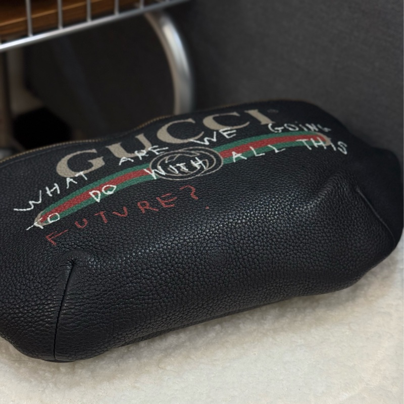 (蔡依林同款 停產不撞包)Gucci限量塗鴉款腰包大-5