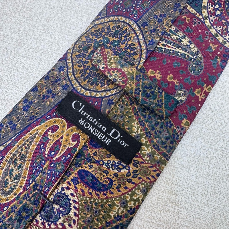 Dior 花色圖騰 領帶 領結 絲綢（中古）-3